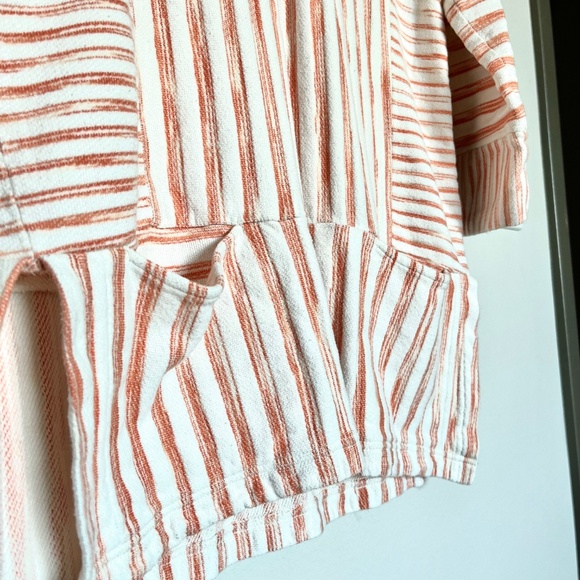 Soft Surroundings Briza Stripe Knit Tunic Cotton-blend Terry with Pockets Size M - Picture 3 of 8
